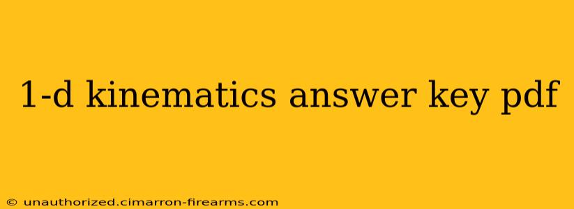 1-d kinematics answer key pdf