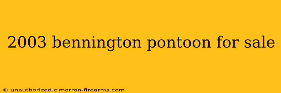 2003 bennington pontoon for sale