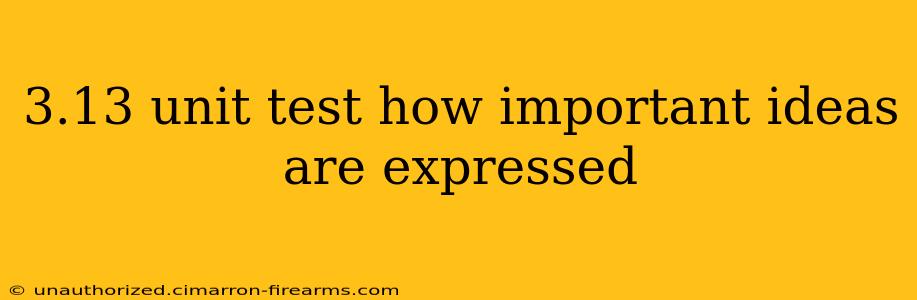 3.13 unit test how important ideas are expressed