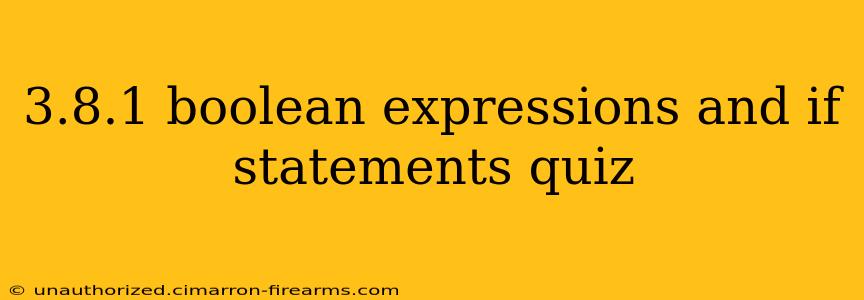 3.8.1 boolean expressions and if statements quiz