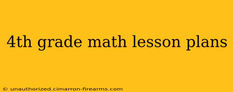 4th grade math lesson plans