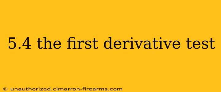 5.4 the first derivative test