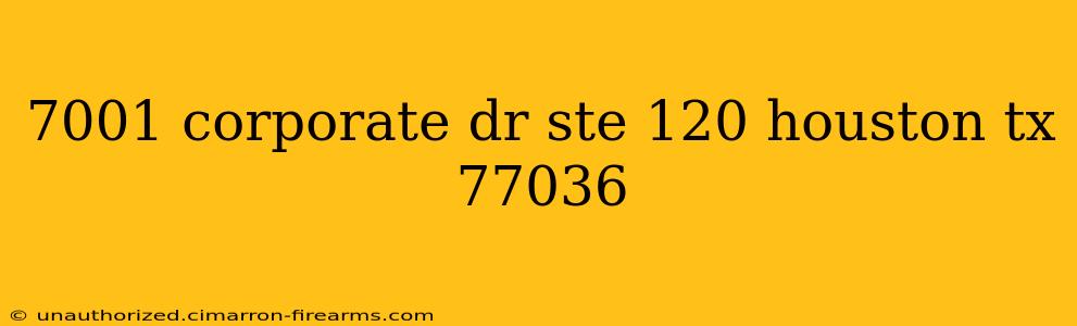 7001 corporate dr ste 120 houston tx 77036