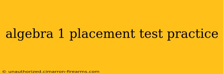 algebra 1 placement test practice