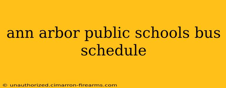 ann arbor public schools bus schedule