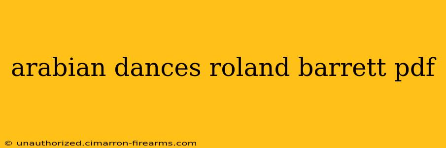 arabian dances roland barrett pdf