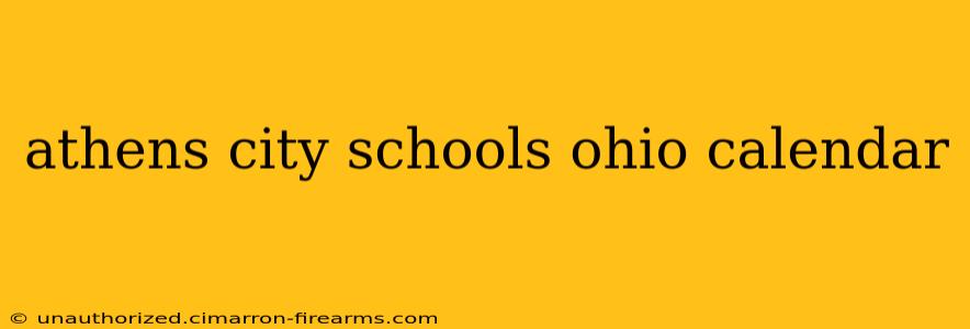 athens city schools ohio calendar