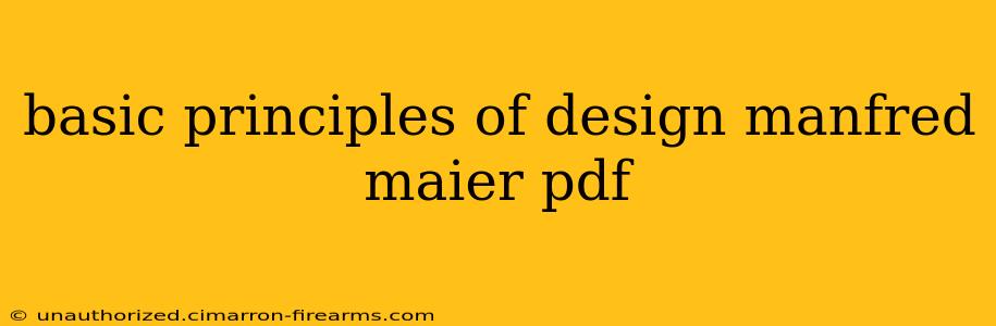 basic principles of design manfred maier pdf