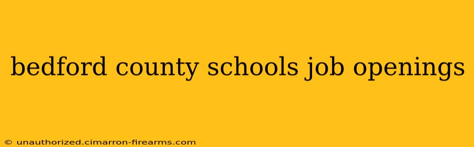 bedford county schools job openings