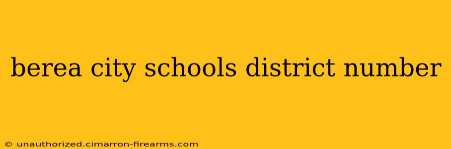 berea city schools district number