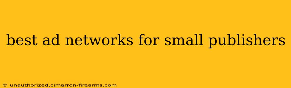 best ad networks for small publishers