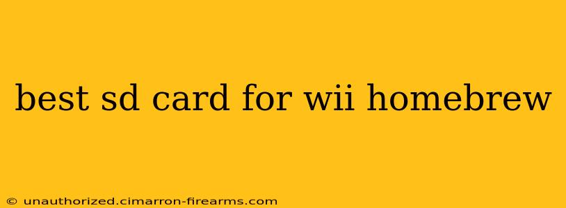 best sd card for wii homebrew