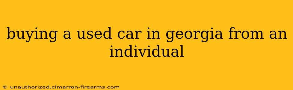 buying a used car in georgia from an individual