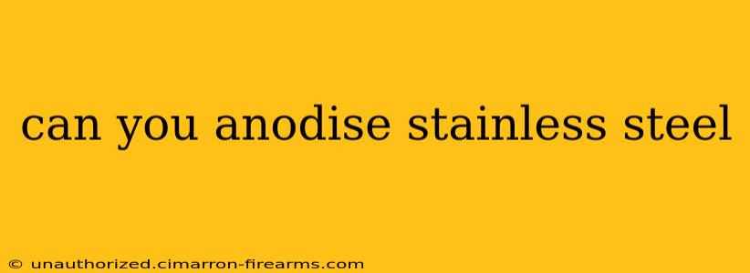 can you anodise stainless steel