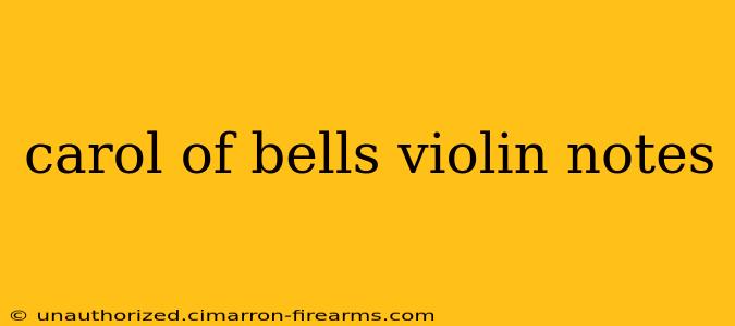 carol of bells violin notes