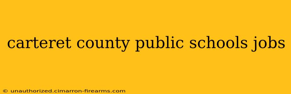 carteret county public schools jobs