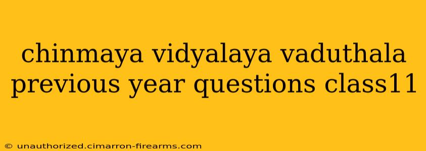 chinmaya vidyalaya vaduthala previous year questions class11