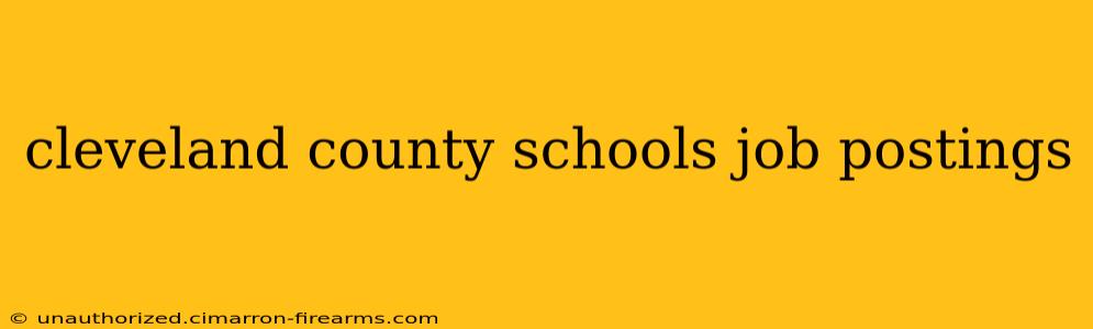 cleveland county schools job postings