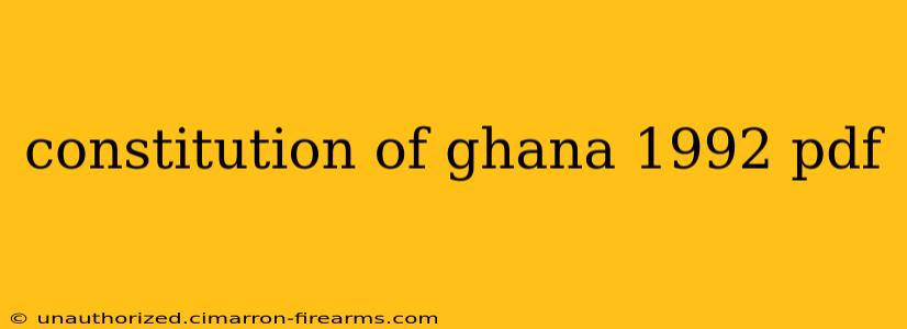 constitution of ghana 1992 pdf