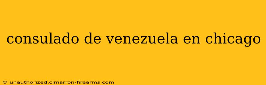 consulado de venezuela en chicago