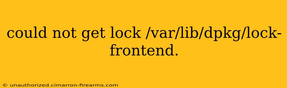 could not get lock /var/lib/dpkg/lock-frontend.