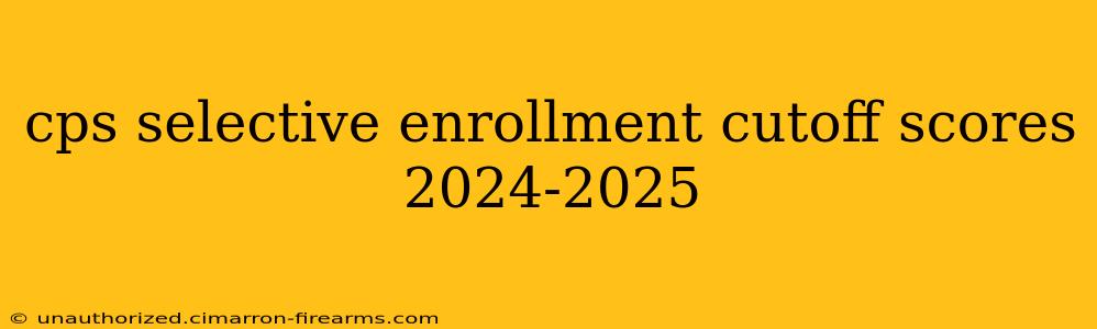 cps selective enrollment cutoff scores 2024-2025