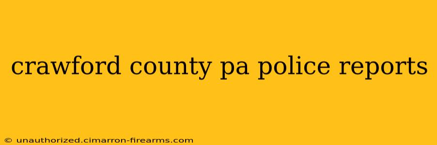 crawford county pa police reports