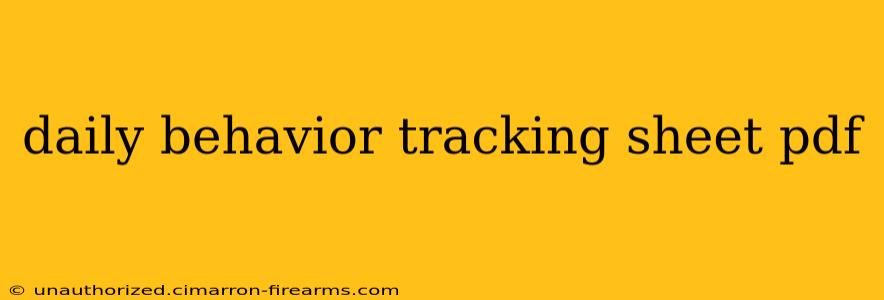 daily behavior tracking sheet pdf