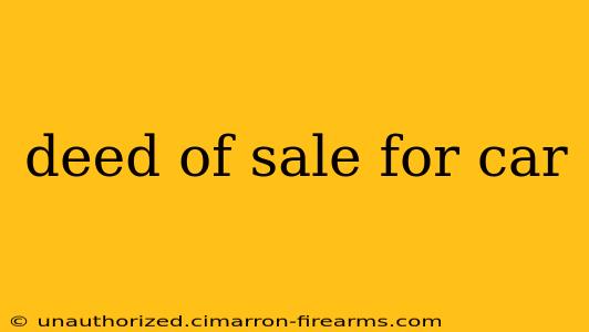 deed of sale for car