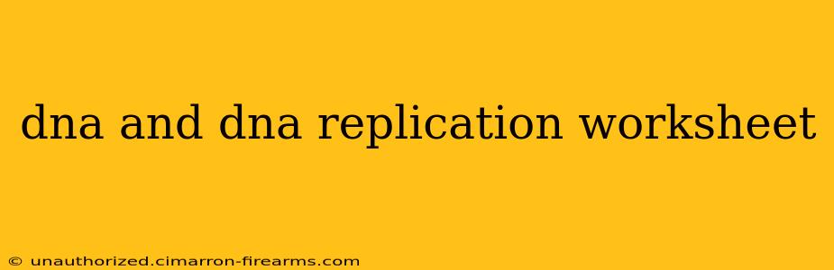 dna and dna replication worksheet