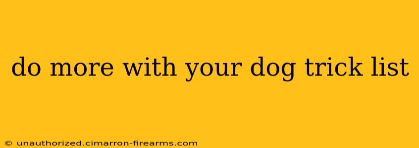 do more with your dog trick list