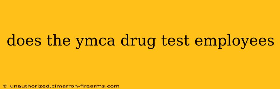 does the ymca drug test employees