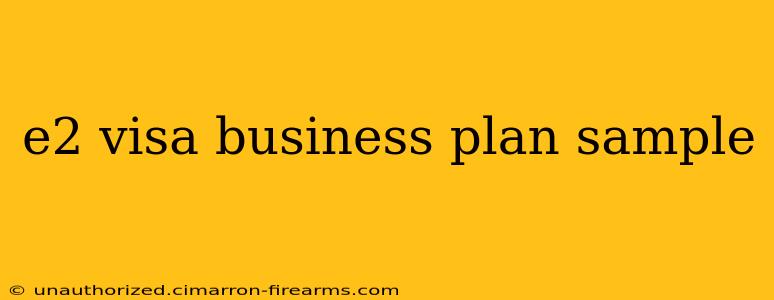 e2 visa business plan sample