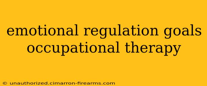 emotional regulation goals occupational therapy