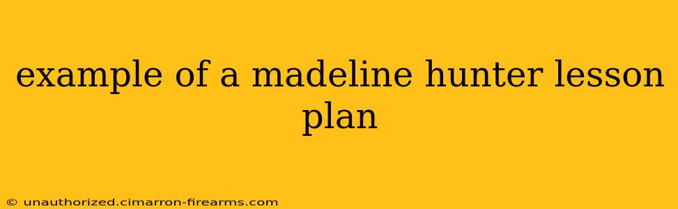 example of a madeline hunter lesson plan