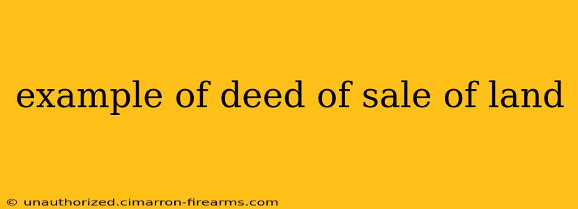 example of deed of sale of land