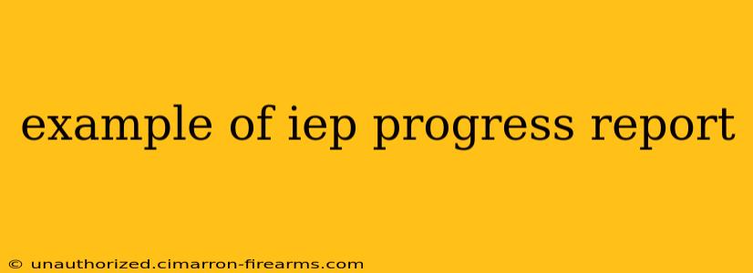 example of iep progress report