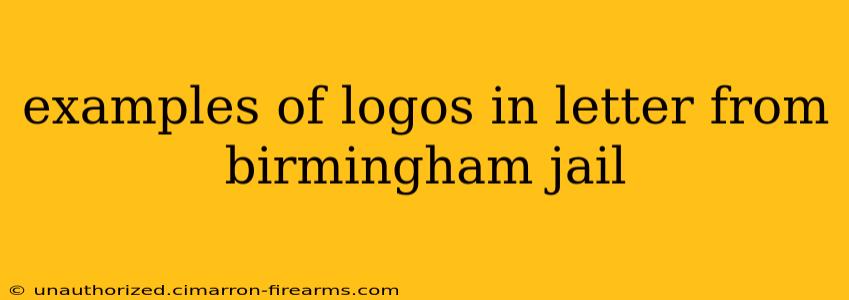 examples of logos in letter from birmingham jail