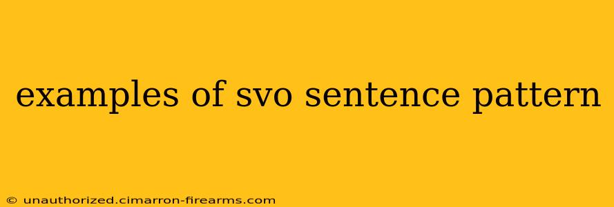 examples of svo sentence pattern