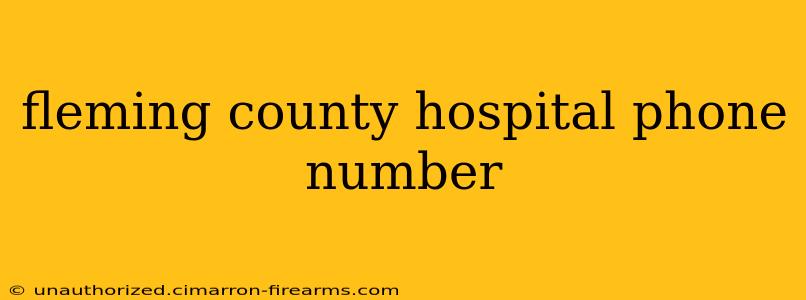 fleming county hospital phone number