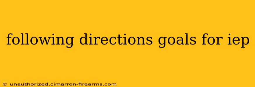 following directions goals for iep