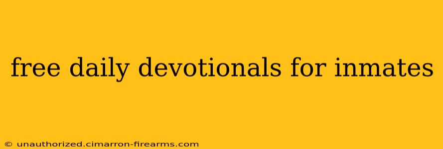 free daily devotionals for inmates