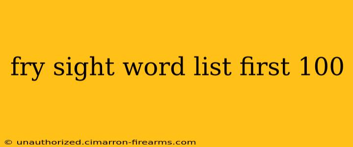 fry sight word list first 100