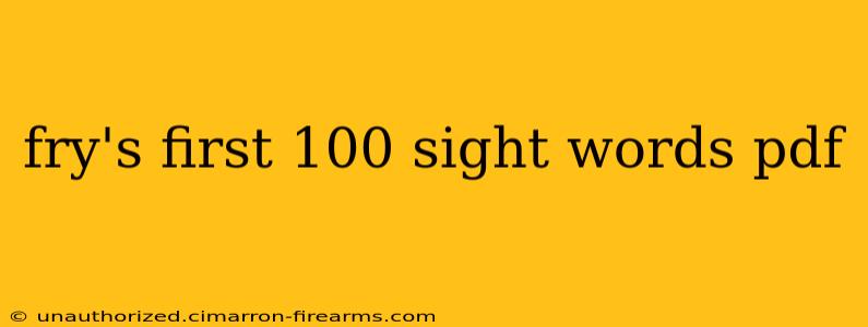 fry's first 100 sight words pdf