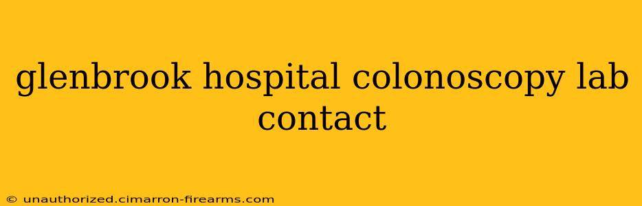 glenbrook hospital colonoscopy lab contact