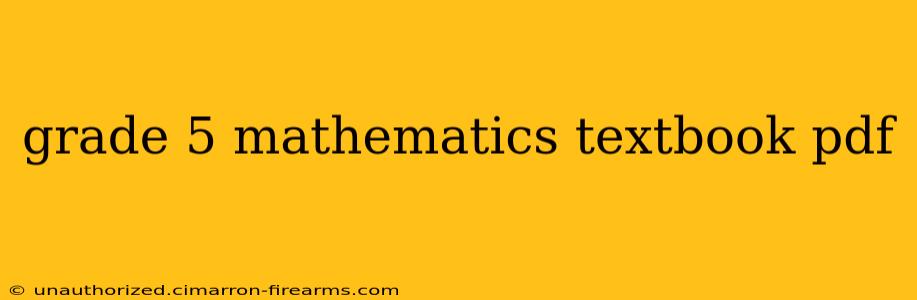 grade 5 mathematics textbook pdf