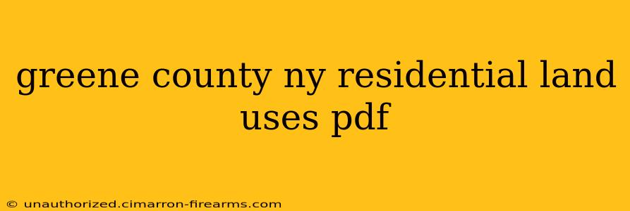 greene county ny residential land uses pdf