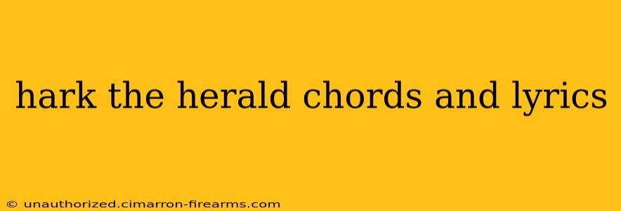 hark the herald chords and lyrics