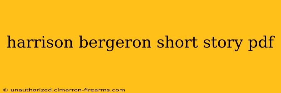 harrison bergeron short story pdf