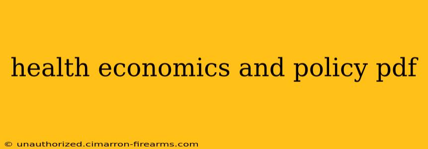 health economics and policy pdf